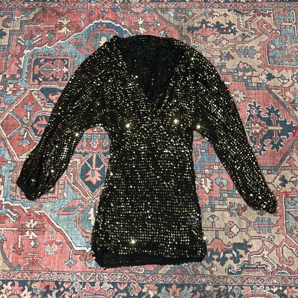 retrofete Lucia Dress in Black & Gold size XS/S - Picture 5 of 11